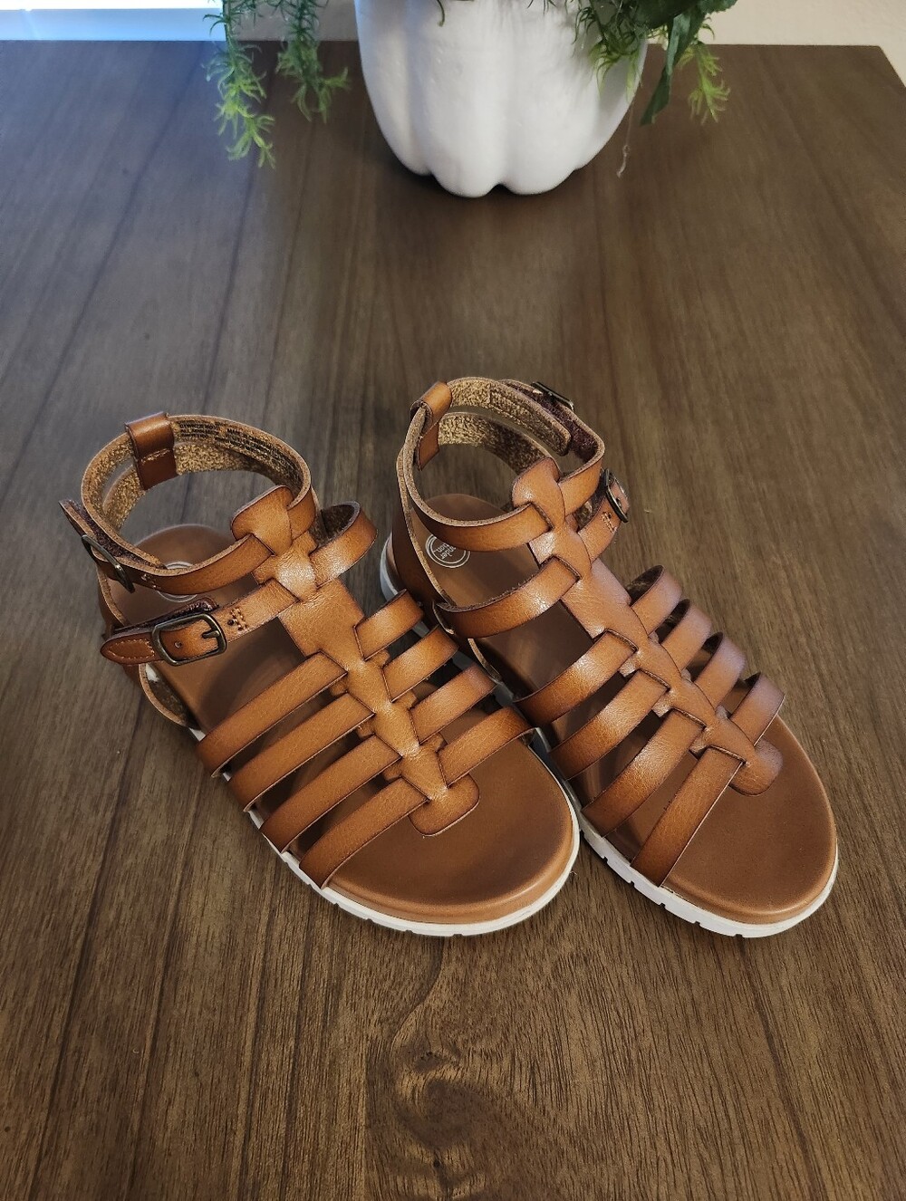 Wonder Nation Kids Brown Strappy Gladiator Sandals